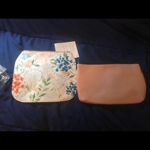 Pink blush purse with zipper floral flap